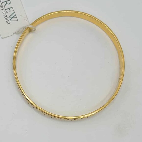 J Crew Factory Off White Polka Dot Gold Tone Thin Enamel Bangle NWT!  NEW! - Picture 6 of 8